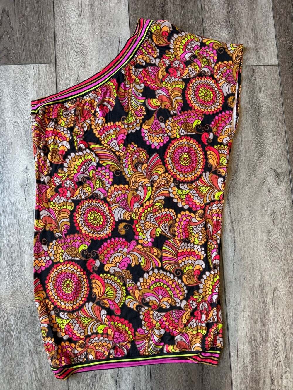 Trina Turk Paisley One Shoulder Top P Multicolor Jersey